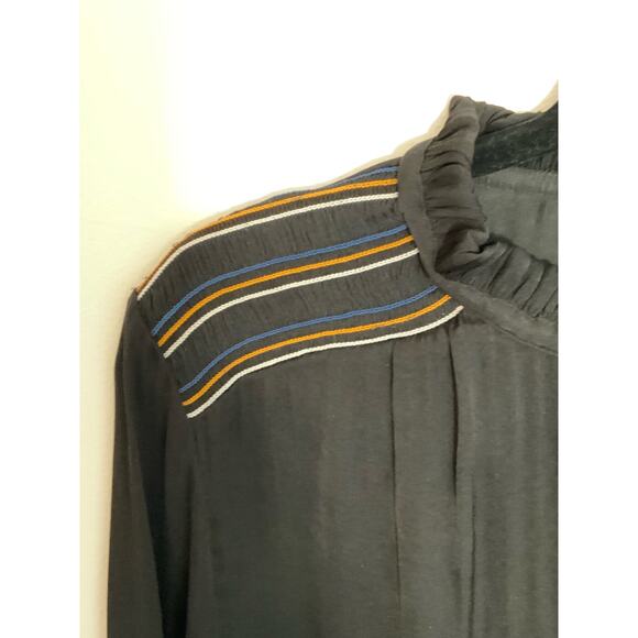 Current Air Black Blouse with shoulder stripes - Picture 3 of 6